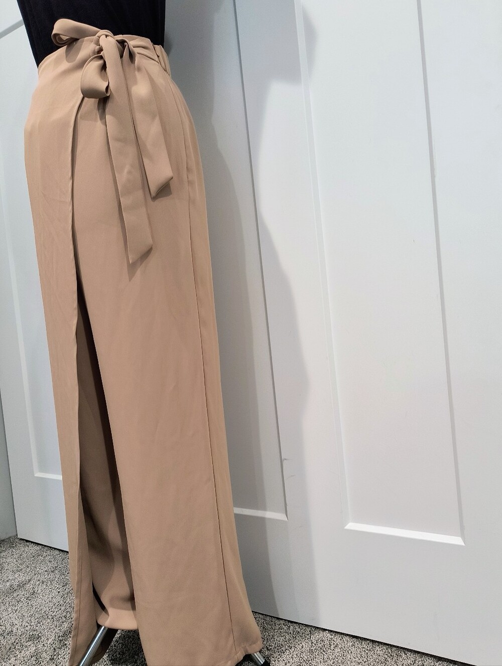 HALARA Beige/Taupe Flare Wrap Pants - Picture 4 of 10